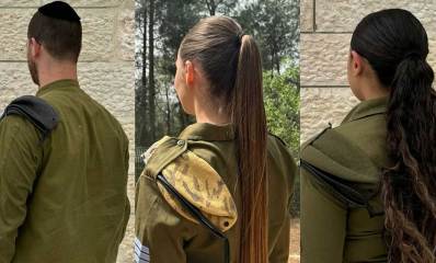 שלושת מצטייני הנשיא מרמת גן, שתי חיילות וחייל, צילום גב.