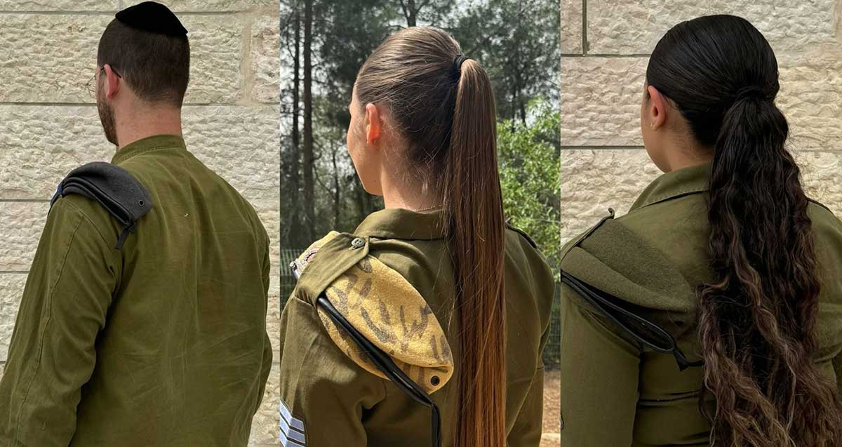 שלושת מצטייני הנשיא מרמת גן, שתי חיילות וחייל, צילום גב.
