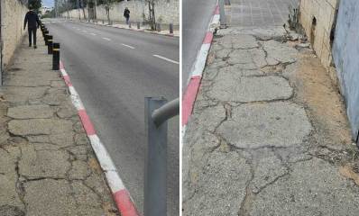 מדרכות משובשות בעליית הנוער ואבני זיכרון בגבעתיים