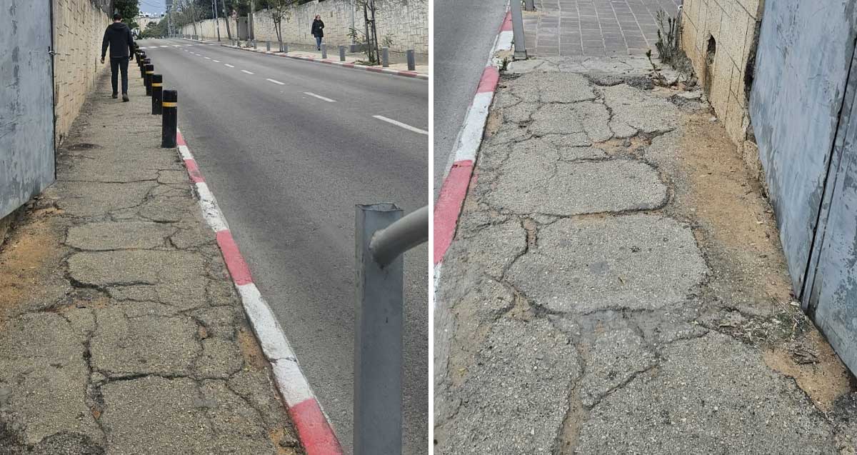 מדרכות משובשות בעליית הנוער ואבני זיכרון בגבעתיים