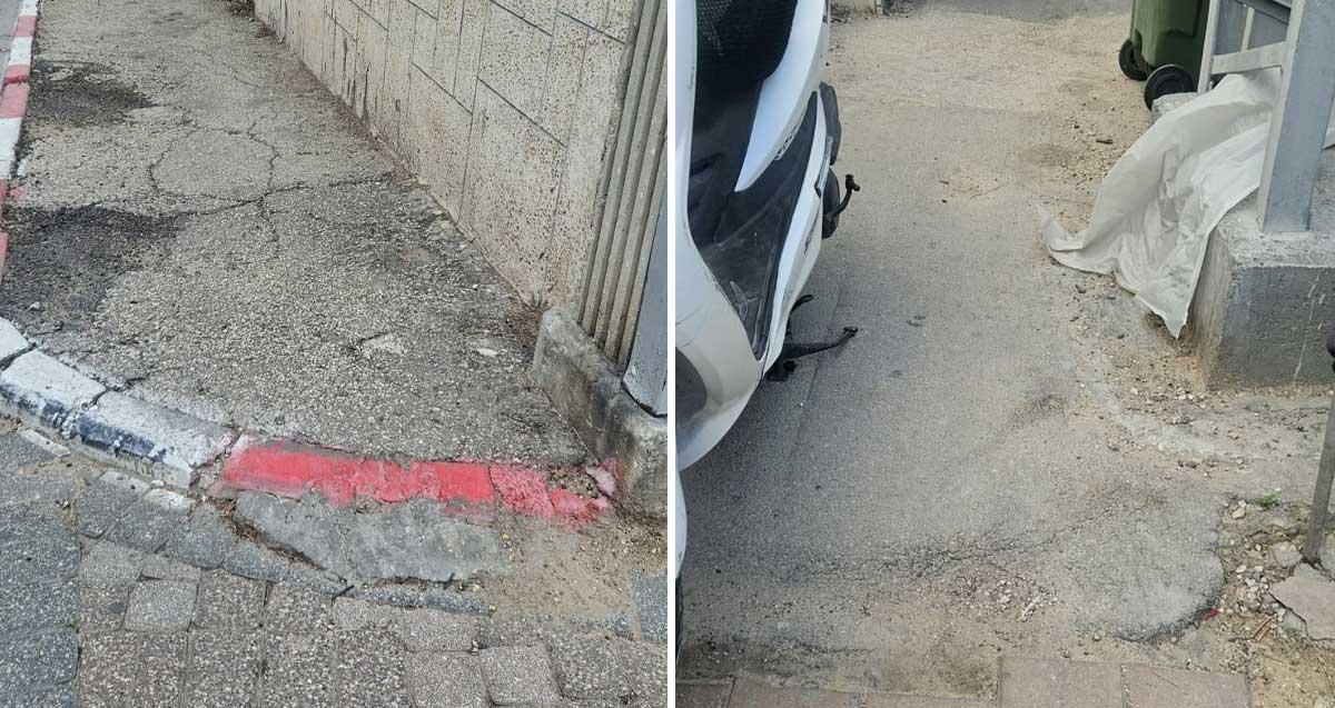 מדרכות משובשות בעליית הנוער ואבני זיכרון בגבעתיים