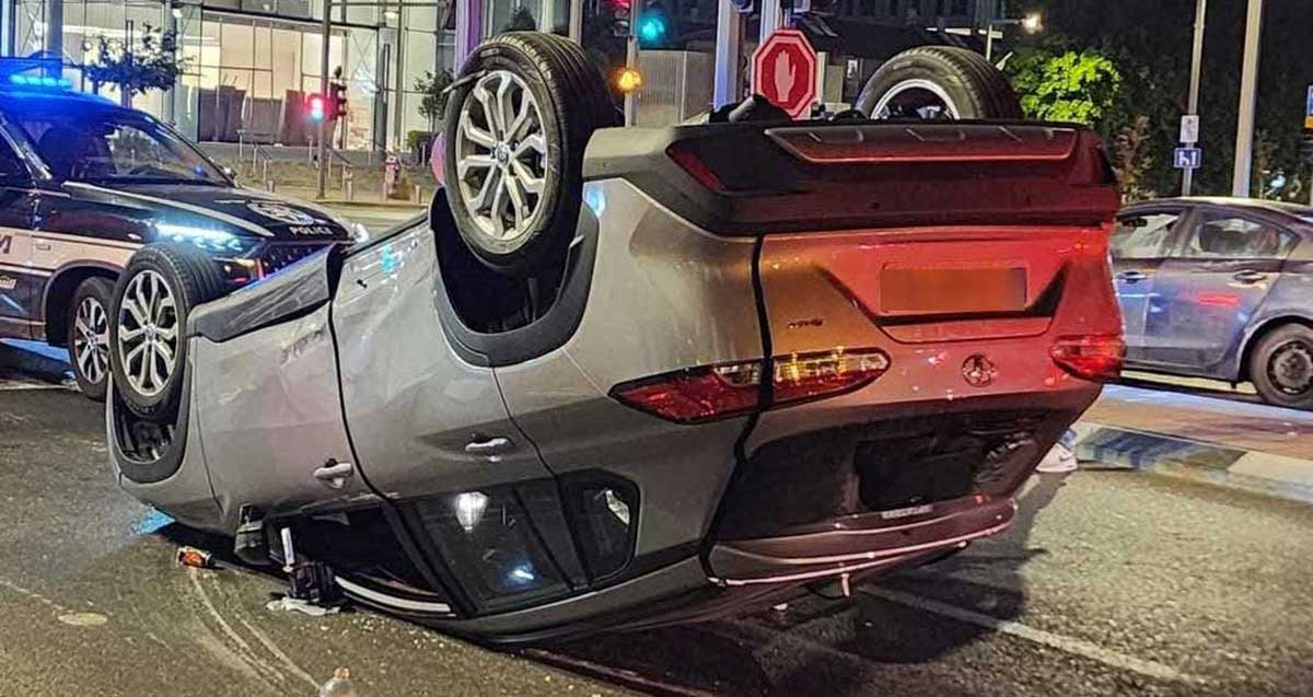 רכב התהפך בבן גוריון רמת גן
