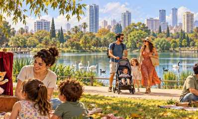 איור אווירה לבילויי שבת - משפחות ומבוגרים